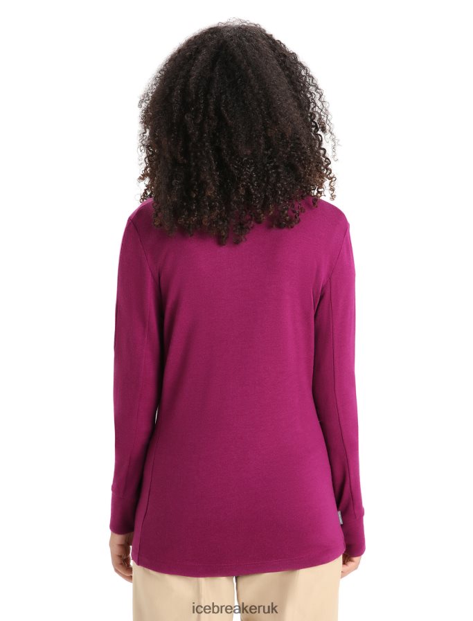 Icebreaker Women Merino Quantum III Long Sleeve Zip Jacket Z04NXR715 Clothing Go Berry - Image 2