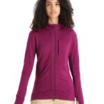 Icebreaker Women Merino Quantum III Long Sleeve Zip Jacket Z04NXR715 Clothing Go Berry