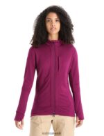 Icebreaker Women Merino Quantum III Long Sleeve Zip Jacket Z04NXR715 Clothing Go Berry