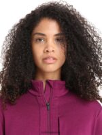 Icebreaker Women Merino Quantum III Long Sleeve Zip Jacket Z04NXR715 Clothing Go Berry - Image 4