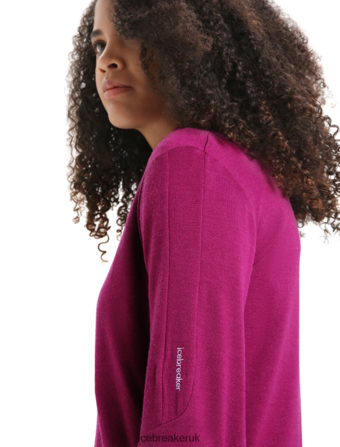 Icebreaker Women Merino Quantum III Long Sleeve Zip Jacket Z04NXR715 Clothing Go Berry - Image 6