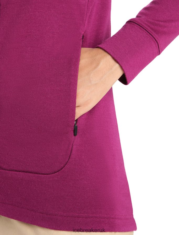 Icebreaker Women Merino Quantum III Long Sleeve Zip Jacket Z04NXR715 Clothing Go Berry - Image 7