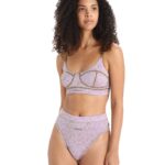 Icebreaker Women Merino Queens Clasp Bra Z04NXR554 Clothing Algae/Purple Haze