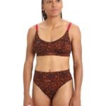 Icebreaker Women Merino Queens Clasp Bra Z04NXR918 Clothing Black/Cherry