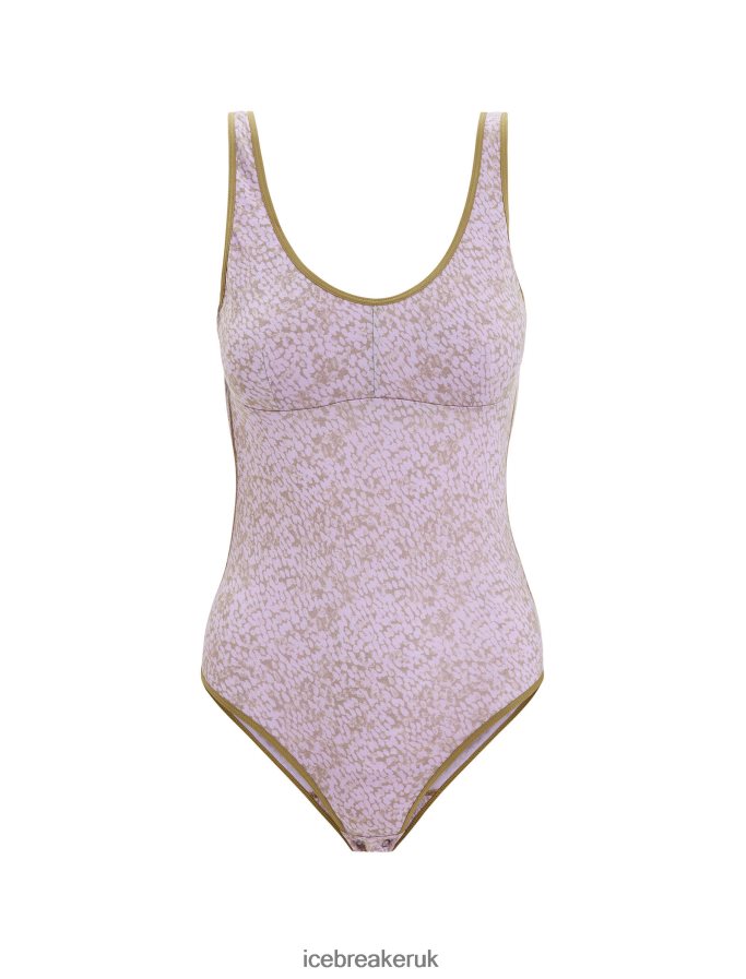 Icebreaker Women Merino Queens Tank Bodysuit Z04NXR545 Clothing Algae/Purple Haze - Image 5