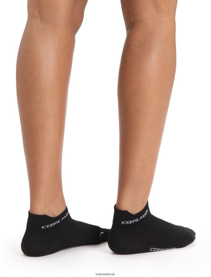 Icebreaker Women Merino Run+ Ultralight Micro Socks Z04NXR771 Accessories Black/Snow - Image 2