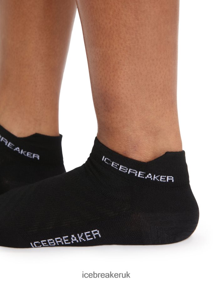 Icebreaker Women Merino Run+ Ultralight Micro Socks Z04NXR771 Accessories Black/Snow - Image 3