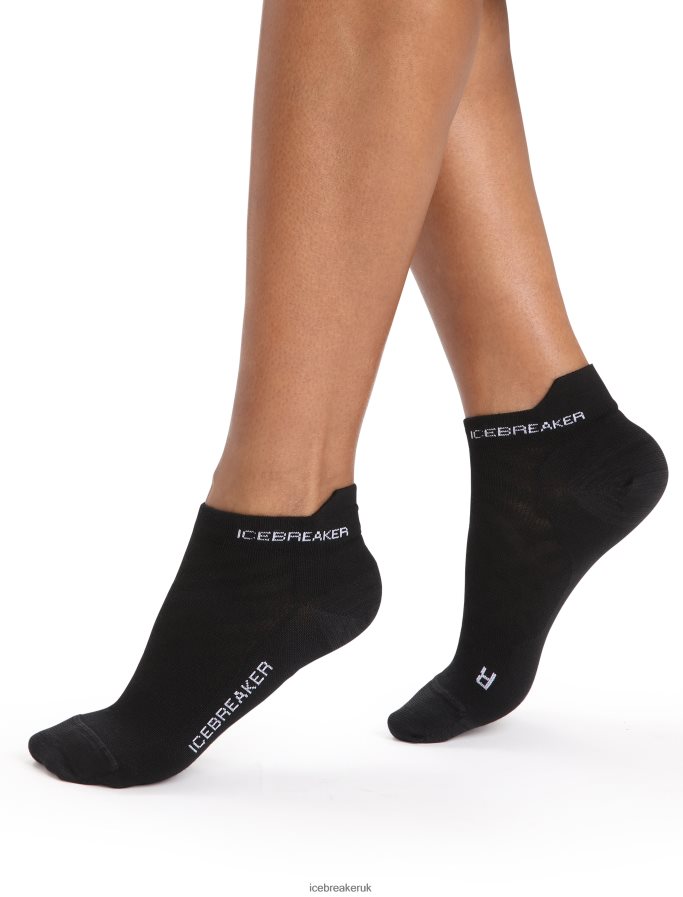 Icebreaker Women Merino Run+ Ultralight Micro Socks Z04NXR771 Accessories Black/Snow - Image 1