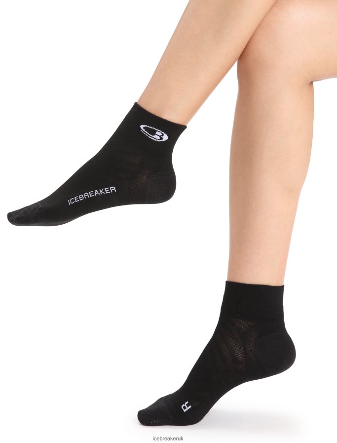 Icebreaker Women Merino Run+ Ultralight Mini Socks Z04NXR768 Accessories Black/Snow - Image 1