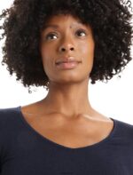 Icebreaker Women Merino Siren Long Sleeve Sweetheart Top Z04NXR552 Clothing Midnight Navy - Image 4