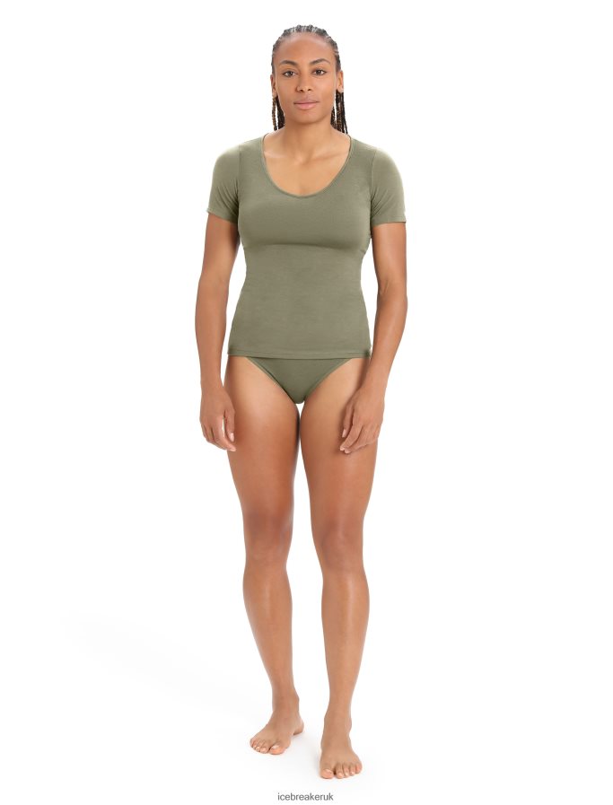 Icebreaker Women Merino Siren Short Sleeve Sweetheart Top Z04NXR540 Clothing Loden - Image 3