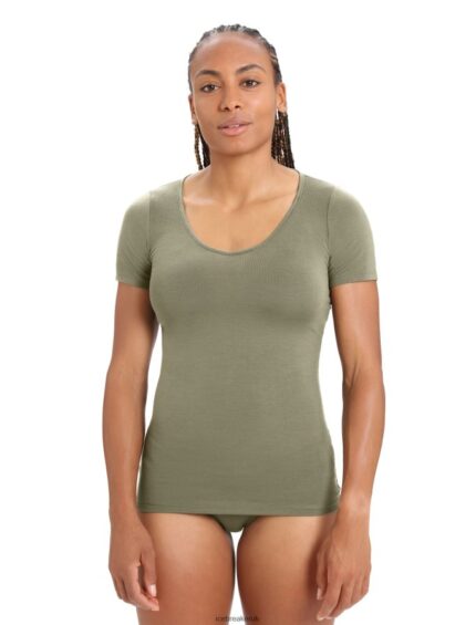 Icebreaker Women Merino Siren Short Sleeve Sweetheart Top Z04NXR540 Clothing Loden