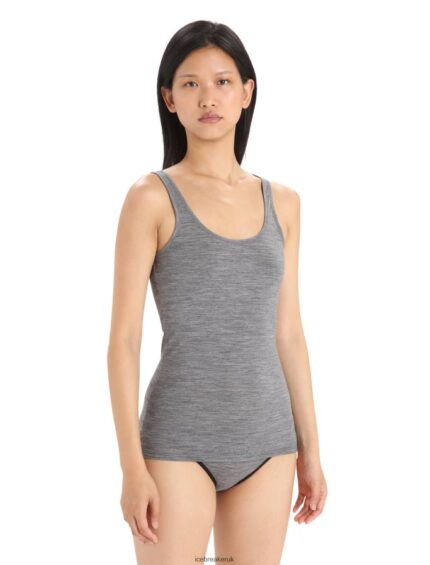Icebreaker Women Merino Siren Tank Top Z04NXR529 Clothing Gritstone Heather