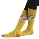 Icebreaker Women Merino Ski+ Light Over the Calf Alps 3D Z04NXR919 Accessories Silent Gold/Clove