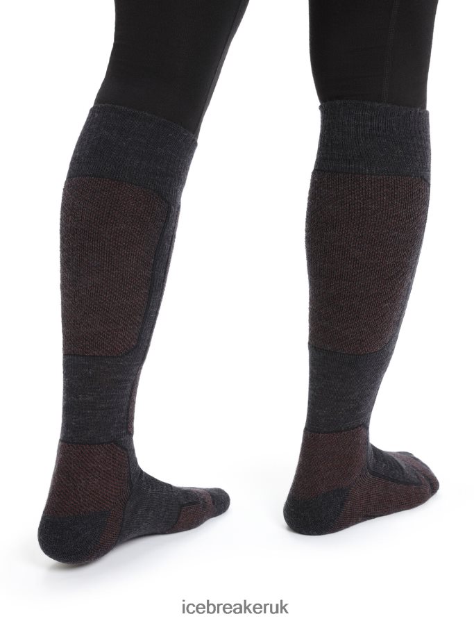 Icebreaker Women Merino Ski+ Medium Over the Calf Socks Z04NXR788 Accessories Jet Heather/Espresso - Image 2
