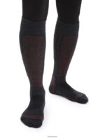 Icebreaker Women Merino Ski+ Medium Over the Calf Socks Z04NXR788 Accessories Jet Heather/Espresso