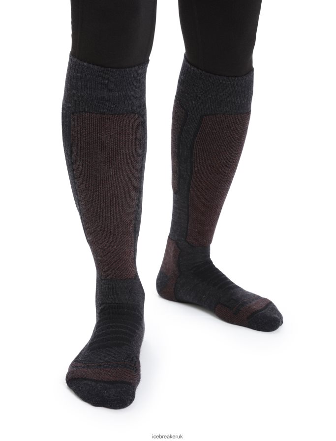 icebreaker_women_merino_ski_medium_over_the_calf_socks_z04nxr788_accessories_jet_heather_espresso.jpg Icebreaker Women Merino Ski+ Medium Over the Calf Socks Z04NXR788 Accessories Jet Heather/Espresso - Image 1
