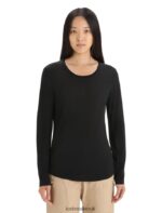 Icebreaker Women Merino Sphere II Long Sleeve T-Shirt Z04NXR690 Clothing Black