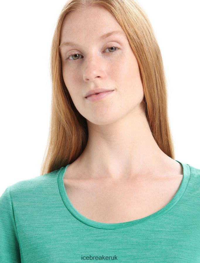 Icebreaker Women Merino Sphere II Short Sleeve Scoop T-Shirt Z04NXR612 Clothing Fresh Heather - Image 4