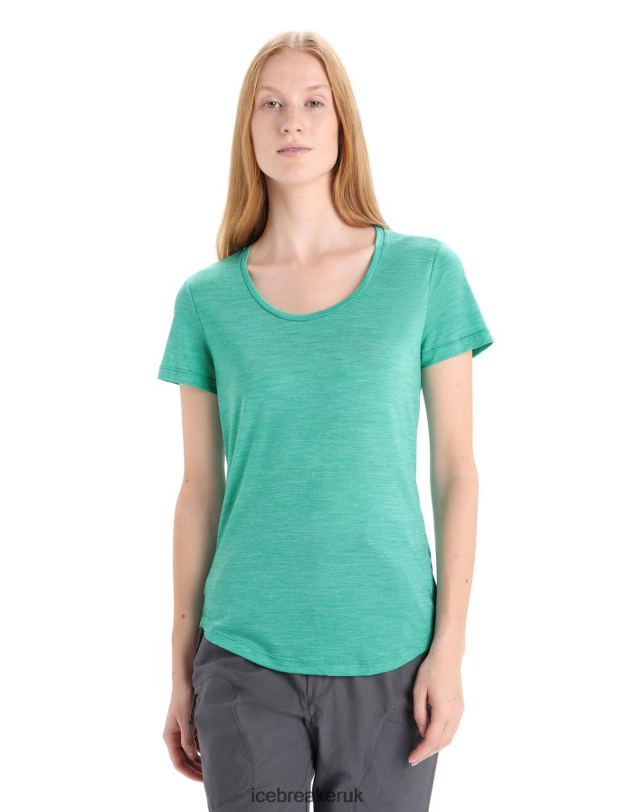 Icebreaker Women Merino Sphere II Short Sleeve Scoop T-Shirt Z04NXR612 Clothing Fresh Heather - Image 1