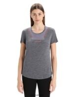 Icebreaker Women Merino Sphere II Short Sleeve T-Shirt Hitt Z04NXR673 Clothing Midnight Navy Heather