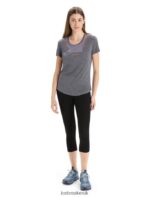 Icebreaker Women Merino Sphere II Short Sleeve T-Shirt Hitt Z04NXR673 Clothing Midnight Navy Heather - Image 3