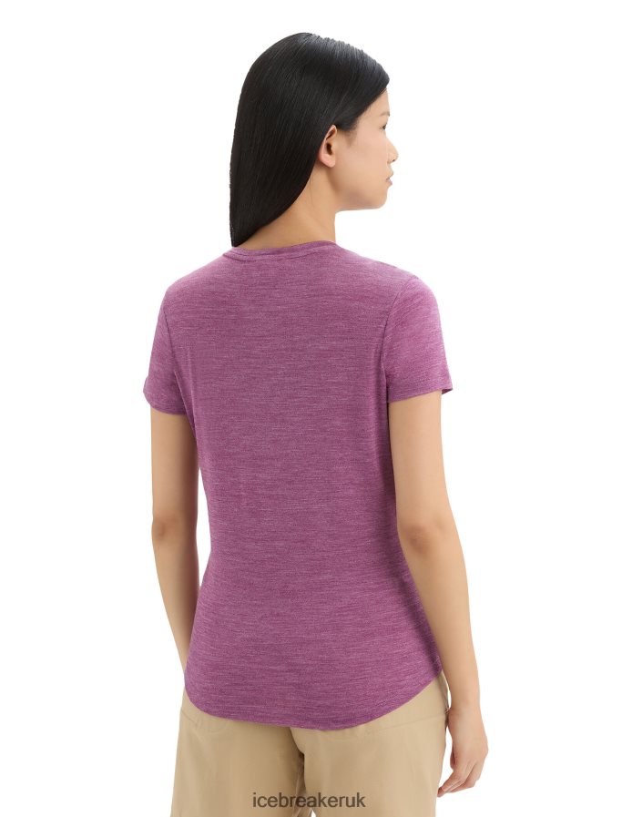 Icebreaker Women Merino Sphere II Short Sleeve T-Shirt Trail Z04NXR660 Clothing Go Berry Heather - Image 2