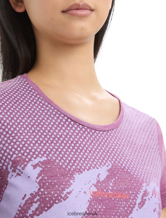 Icebreaker Women Merino Sphere II Short Sleeve T-Shirt Trail Z04NXR660 Clothing Go Berry Heather - Image 4