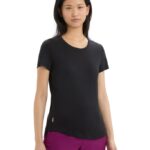 Icebreaker Women Merino Sphere II Short Sleeve T-Shirt Z04NXR606 Clothing Black