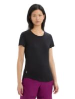 Icebreaker Women Merino Sphere II Short Sleeve T-Shirt Z04NXR606 Clothing Black