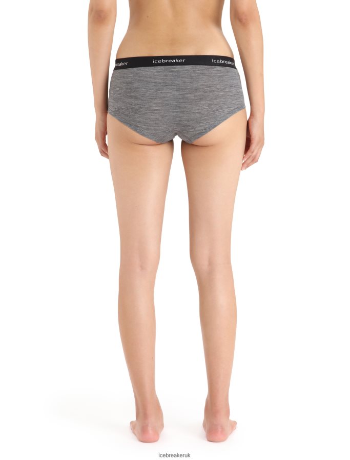 Icebreaker Women Merino Sprite Hot Pants Z04NXR547 Clothing Gritstone Heather/Black - Image 2