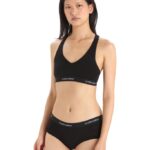 Icebreaker Women Merino Sprite Racerback Bra Z04NXR523 Clothing Black
