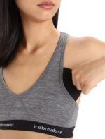 Icebreaker Women Merino Sprite Racerback Bra Z04NXR524 Clothing Gritstone Heather - Image 4
