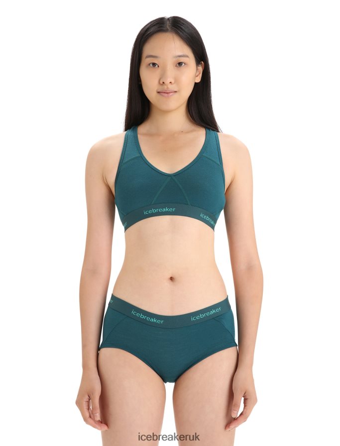 Icebreaker Women Merino Sprite Racerback Bra Z04NXR525 Clothing Green Glory - Image 1