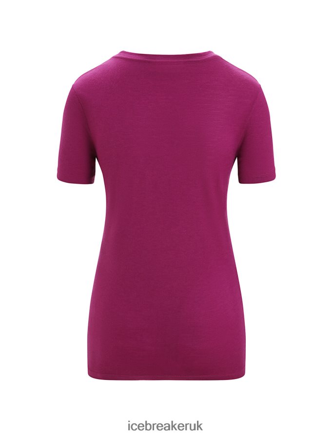 Icebreaker Women Merino Tech Lite II Short Sleeve T-Shirt Moon Phase Z04NXR614 Clothing Go Berry - Image 6