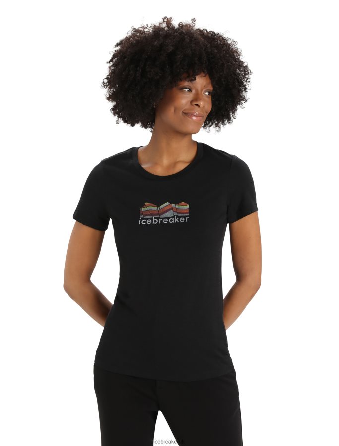 icebreaker_women_merino_tech_lite_ii_short_sleeve_t_shirt_mountain_geology_z04nxr629_clothing_black.jpg Icebreaker Women Merino Tech Lite II Short Sleeve T-Shirt Mountain Geology Z04NXR629 Clothing Black - Image 1