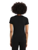 Icebreaker Women Merino Tech Lite II Short Sleeve T-Shirt Natural Alps Z04NXR811 Clothing Black - Image 2