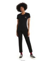 Icebreaker Women Merino Tech Lite II Short Sleeve T-Shirt Natural Alps Z04NXR811 Clothing Black - Image 3