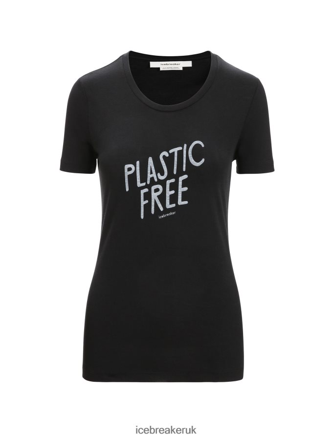 Icebreaker Women Merino Tech Lite II Short Sleeve T-Shirt Natural Z04NXR664 Clothing Black - Image 6