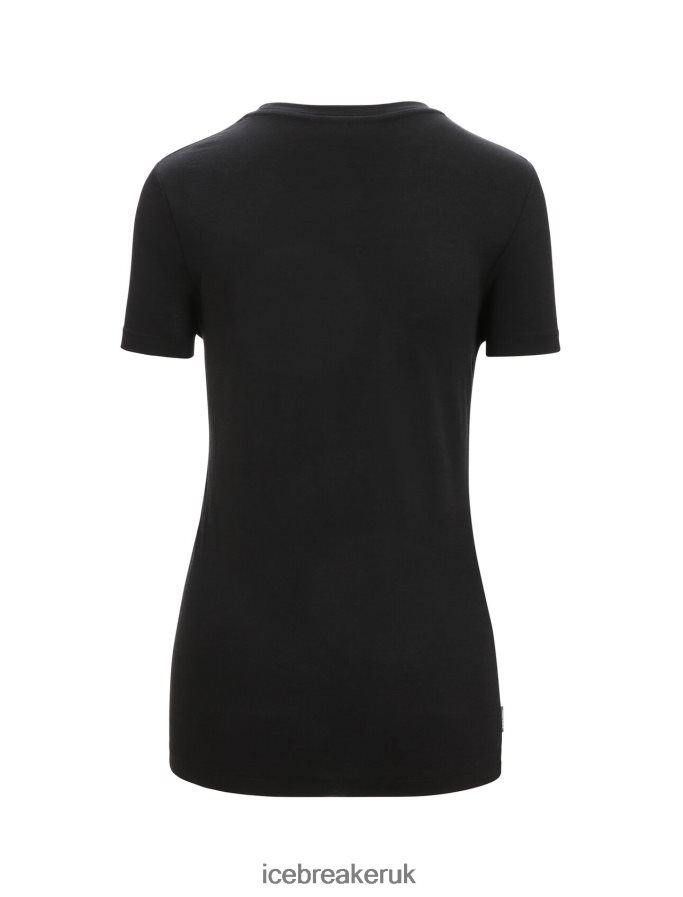 Icebreaker Women Merino Tech Lite II Short Sleeve T-Shirt Natural Z04NXR664 Clothing Black - Image 7
