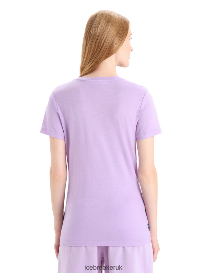 Icebreaker Women Merino Tech Lite II Short Sleeve T-Shirt Natural Z04NXR665 Clothing Purple Gaze - Image 2