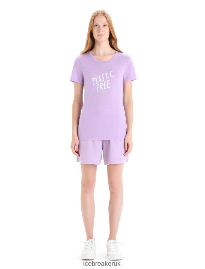 Icebreaker Women Merino Tech Lite II Short Sleeve T-Shirt Natural Z04NXR665 Clothing Purple Gaze - Image 3