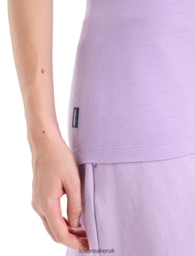 Icebreaker Women Merino Tech Lite II Short Sleeve T-Shirt Natural Z04NXR665 Clothing Purple Gaze - Image 5