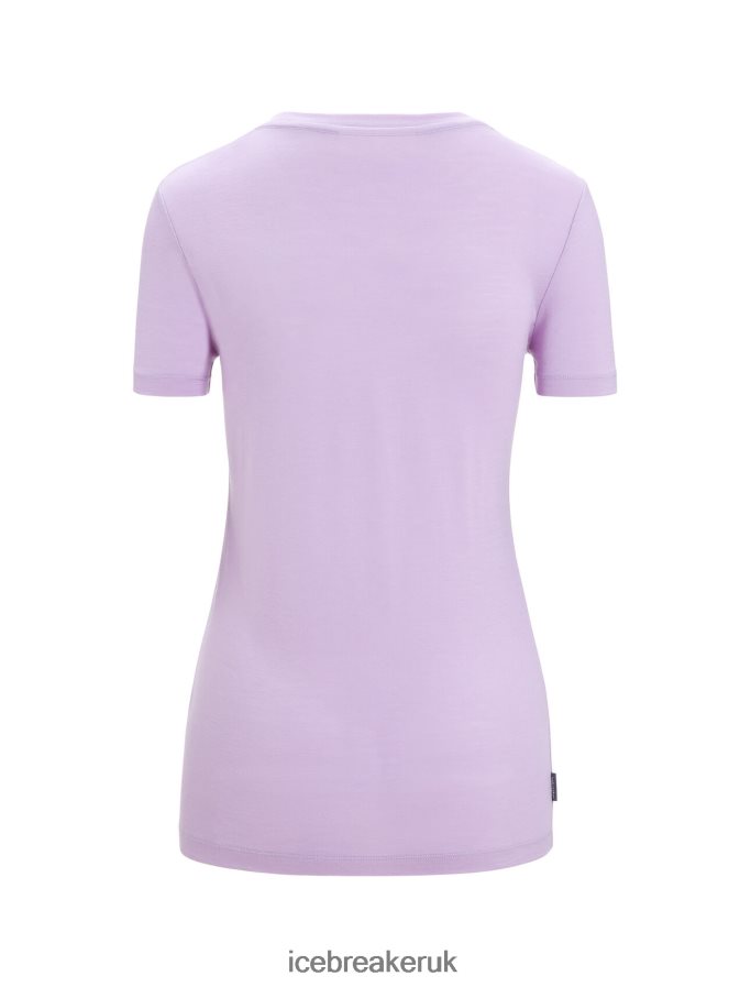 Icebreaker Women Merino Tech Lite II Short Sleeve T-Shirt Natural Z04NXR665 Clothing Purple Gaze - Image 7