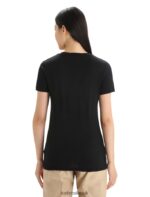 Icebreaker Women Merino Tech Lite II Short Sleeve T-Shirt Spring Run Z04NXR620 Clothing Black - Image 2