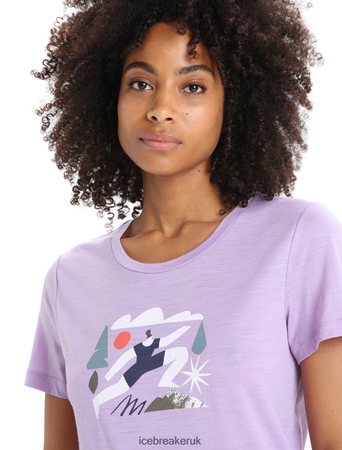 Icebreaker Women Merino Tech Lite II Short Sleeve T-Shirt Spring Run Z04NXR621 Clothing Purple Gaze - Image 4