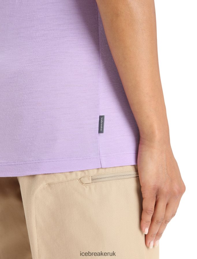 Icebreaker Women Merino Tech Lite II Short Sleeve T-Shirt Spring Run Z04NXR621 Clothing Purple Gaze - Image 5