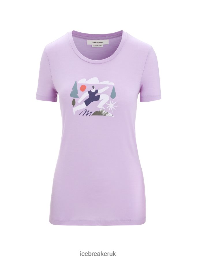 Icebreaker Women Merino Tech Lite II Short Sleeve T-Shirt Spring Run Z04NXR621 Clothing Purple Gaze - Image 6