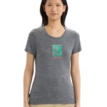 Icebreaker Women Merino Tech Lite II Short Sleeve T-Shirt Wildflower Bloom Z04NXR646 Clothing Gritstone Heather