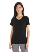 Icebreaker Women Merino Tech Lite II Short Sleeve T-Shirt Z04NXR599 Clothing Black